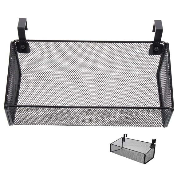 HOOWIFFY Black Metal Mesh Bedside , Hanging Storage Basket Organizer for Dorm Bed Rail, Bunk Bed, Small Space and Home Use