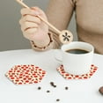 thumbnail image 3 of Leather Coasters with Heat-resistant for Drinks, Cute Red Tomato Pepper -标题2 Hexagon, 3 of 5
