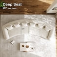 thumbnail image 4 of Rophefx Modern Curved Sofa Couch for Living Room, 157" Oversized Sectional Luxury Plush Chenille Extra Deep Wide Seat Curved Cloud Sofa with 6 Pillows, No Assembly,Beige, 4 of 8