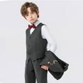 thumbnail image 5 of FLMEI Boy Suits 5 Piece Slim Fit Suit for Kids Toddler Boy Tuxedo Set Formal Set Wedding Ring Bearer Outfit for 1-14Y, 5 of 8
