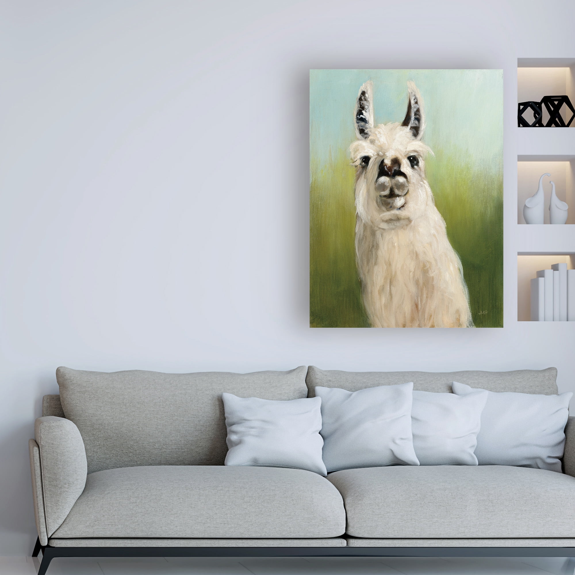 Trademark Fine Art 'Whos Your Llama I Green' Canvas Art by Julia Purinton