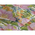 thumbnail image 3 of Ambesonne Orchid Quilted Bedspread Set 3 Pcs, Simple Water Flowers Print, Twin, Pastel Pink and Vermilion, 3 of 4