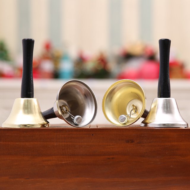 Suministros de decoración navideña Sonajero de mano de Papá Noel Sonajero Campana de hombre viejo Campana de poste de mano de Navidad, dorado ZefeiWu 8390606176509