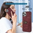 thumbnail image 2 of Allytech for iPhone 12 Pro Max 6.7 inch Slim Card Slots Case,Luxury PU Leather and Soft TPU Shockproof Anti-Scratch and Anti-Drop Finger Ring Stand Back Phone Cover.For iPhone 12 Pro Max,Winered, 2 of 8
