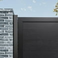 thumbnail image 3 of Mondaria Wood Plastic Privacy Double Fence Gate 6ft(H) x 8ft(W), Metal Frame with Knob Kits, Durable Composite Outdoor Gate,Black, 3 of 9