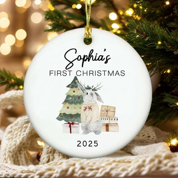 Custom Baby First Christmas Ornament, Personalized Keepsake Bauble, New Baby Gift, Christmas Tree Decoration