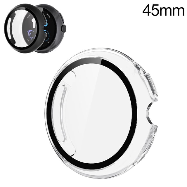 Watch Case with Scratch and Impact Protection for Specific Watches, Made of PC and Tempered Glass
