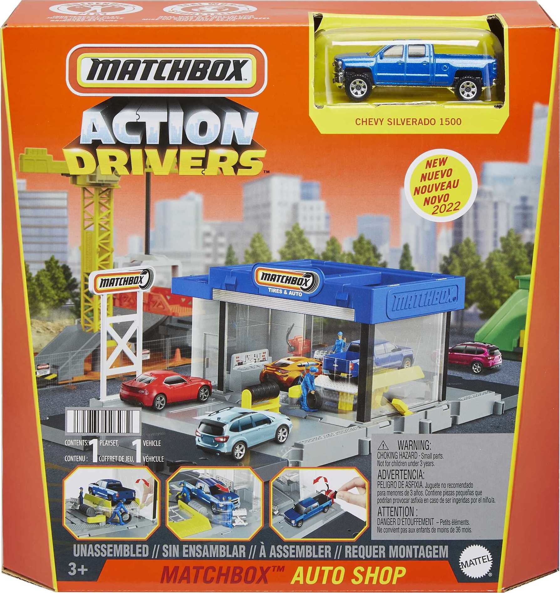 Matchbox Toy Car & Playset, Action Drivers Tow & Repair Truck with 1:64  Scale Toy Audi TT RS Coupe, Working Crane & Diagnostic Machine