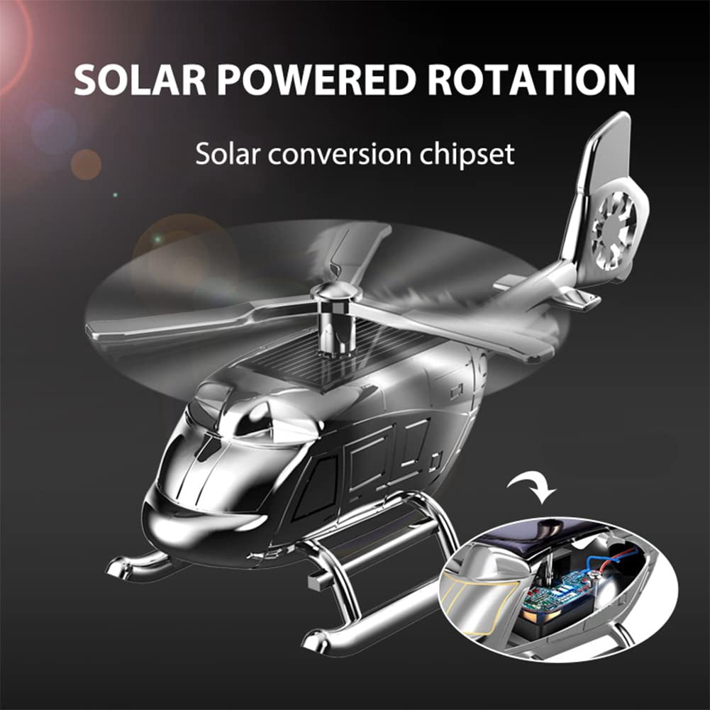 Air Freshener, Car Fragrance Diffuser Solar Rotating Automotive Air Fresheners Ornament Helicopter Shape Solid Aromatherapy Decoration for Car and Home