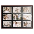 thumbnail image 2 of Modern Collage Picture Frames Wall Decor - 17.5x23.5 Brown Finish Photo Collage Frame with Black Mat For Nine 5x7 Photos , Includes UV Resistant Acrylic, Acid-Free Backing, Hanging Hardware, 2 of 8