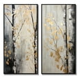 thumbnail image 2 of Designart "Monochrome Tree Of Gray And Gold" Tree Monochrome Framed Wall Art Set Of 2 - Gold Floral Framed Wall Art Set Of 2, 2 of 6