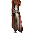 thumbnail image 2 of SMihono Été Boho Maxi Robe pour les Femmes Plus Size Femmes Jour de l'Indépendance Imprimée Sangle Longue Robe Plage Balance Robe, 2 of 5