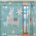 thumbnail image 2 of Coolnut Mama Llama and Baby Semi Sheer Curtains Window Voile Drapes Panels Treatment-55x78in for Living Room Bedroom Kids Room, 2 Pieces, 2 of 4