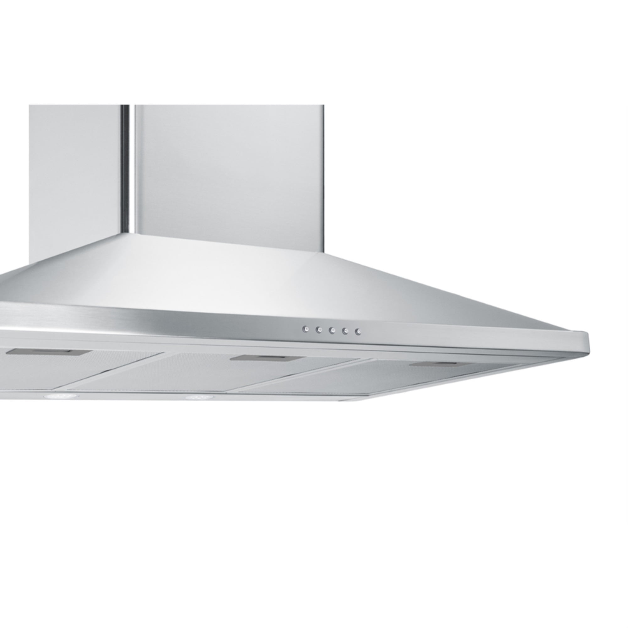 36" wide European style convertible wall-mount range hood in stainless steel