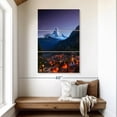 thumbnail image 2 of Elephant Stock Zermatt At Night Wall Art - Vertical Multi Panel Canvas - Living Room Wall Decor - Places Multi Panel - Gray And Black Decor - 32" x 50", 2 of 8