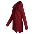 thumbnail image 2 of MuXi Women's Lightweight Hooded Anorak Windproof Rain Jacket with Pockets for Outdoor Workout and Daily Wear (Wine,XXL), 2 of 4