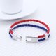 thumbnail image 4 of Pulsera trenzada de cuero de aleación con bandera nacional para hombre y mujer (Francia), 4 of 5