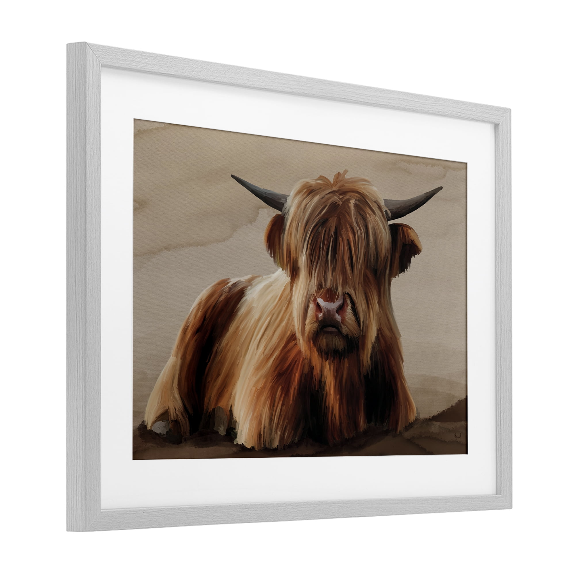Stupell Industries Got My Hair Done Cattle Gray Framed Print Under Glass, design by Renel Peters