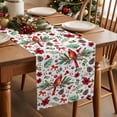 thumbnail image 2 of Burlap Table Runner 72 Inches Long,Christmas Cardinals Bird Pine Berries Non-Slip Kitchen Table Runners for Dining Room Everyday Use Party Table Decorations Red White Green, 2 of 9