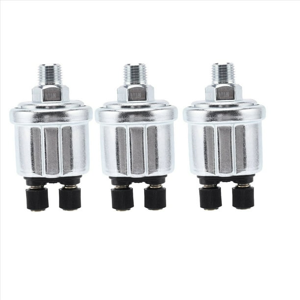 3X Sensor de Presión de Aceite Universal 1 / 4NPT 13Mm 0-10Bars Instrumentos de Medición de Presión de Parte del Generador Sensor de Generador de Alarma