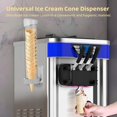 thumbnail image 3 of dispensadores de conos de helado, soportes universales para conos de gofres de 16 × 3,3 pulgadas con 2 juntas, tubos de almacenamiento de conos de gofres de plástico con placas magnéticas y placas adh, 3 of 8