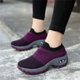 thumbnail image 4 of GHFKKB Women's Walking Shoes Sock Sneakers Slip On Air Cushion Easy Shoes Platform Loafers, 4 of 5