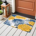 thumbnail image 4 of 2x3 Ft Entryway Area Rug, Blue Yellow Spring Floral Kitchen Rug Runner Washable Floor Mat, Summer Botanical Elegant Non Slip Indoor Door Mat Throw Carpet for Bathroom Living Room Bedroom, 4 of 8