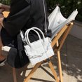 thumbnail image 4 of Bolso cruzado de PU con patrón de cuadros para mujer a la moda, bolso de cadena informal (blanco) Tmvgtek Para estrenar, 4 of 9