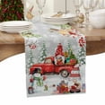 thumbnail image 3 of Christmas Table Runner Cardinal Bird Gnome Table Runners Snowman Pine Cones Barn Cotton Linen Dresser Scarf Kitchen Dining Table Decor for Christmas Holiday Party Decor 13x90 Inch, 3 of 9