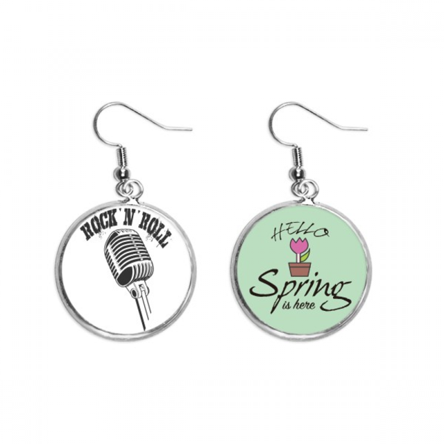 Micrófono ilustrar música simple patrón Colgante decorativo temporada pendientes de primavera joyas Unbranded M