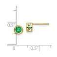 thumbnail image 3 of 14k 4mm Bezel May/Emerald Post Earrings in 14k Yellow Gold, 3 of 3