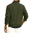 thumbnail image 4 of Men's Round Neck Long Sleeve Ribbed Knit Pullover, Sweater for Cold Weather, Indoor Warmth and Everyday Essentials,Green,2XL, 4 of 7