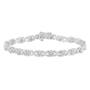 FIFTH AND FINE 1/2 Carat tw Natural Diamond XO Tennis Bracelet 925 Sterling Silver (7 inches)