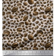 thumbnail image 1 of Soimoi Gray Poly Georgette Fabric Coffee Beans Food Print Fabric by the Yard 52 Inch Wide, 1 of 1