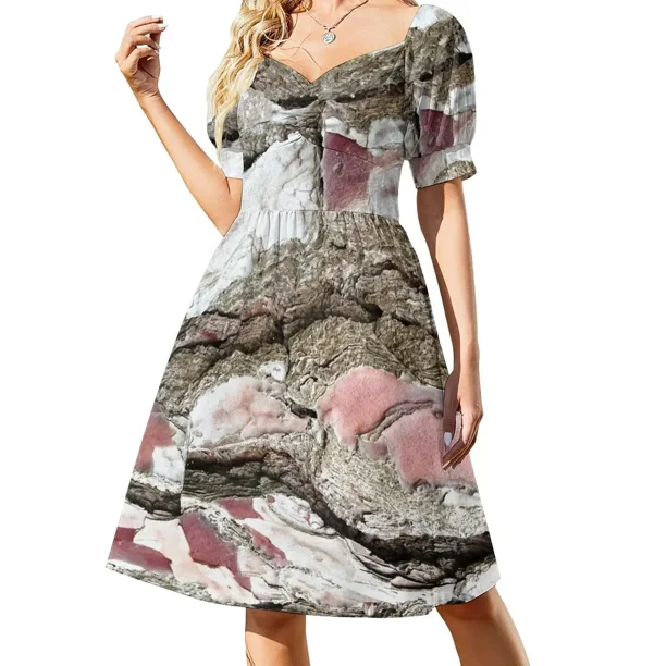 Vestido de manga corta de corteza de pino en Bretaña, vestidos de moda para mujer, vestidos de noche para mujer