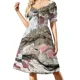 thumbnail image 1 of Vestido de manga corta de corteza de pino en Bretaña, vestidos de moda para mujer, vestidos de noche para mujer, 1 of 7