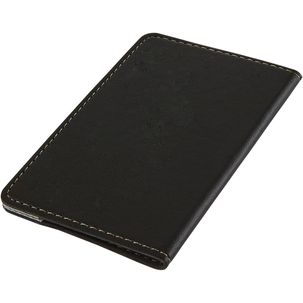 onn. StickOn Wallet with Closure Black Design for
