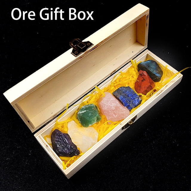 PEONAVET Dish Towel Natural Crystal Set Rough Chakra Energy Collection Gift Box
