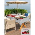 thumbnail image 4 of Outdoor Tablecloth with Umbrella Hole and Zipper, Red Truck Christmas Rectangle Table Cloth 60x102 Inch Waterproof Tablecloth, Xmas Tree Snowflake Grey Picnic Table Cover for Patio Camping, 4 of 7