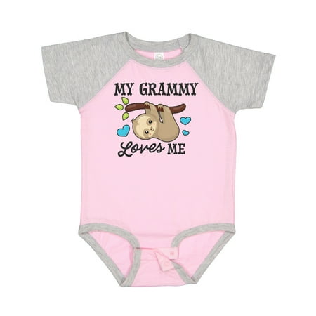 

Inktastic My Grammy Loves Me with Sloth and Hearts Gift Baby Boy or Baby Girl Bodysuit