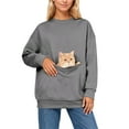 thumbnail image 6 of Womens Pet Dog Pouch Hoodies Dog Carrier Sweatshirt Creative Long Sleeve Oversized Pocket Dog Hoodie for Women Winter Clothes, 6 of 9