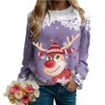 thumbnail image 2 of Futezty Christmas Sweatshirts for Women Funny Long Sleeve Xmas Tree Snowman Reindeer Lightweight Tunic Pullover Tops, 2 of 6