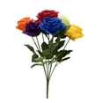thumbnail image 2 of Hyknon Patriotic Artificial Multicolor Rose Bouquet, 7-Stems 4th of July Vase Fillers Faux Rose Flower Bunch, Realistic Rose Stems with Leaves for Independence Day Memorial Day Home Decor Flowers, 2 of 6