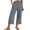 Gray, variant on Lzobxe Capri Pants for Women Stretch Control Wide Leg High Waisted with Pockets,Size S-3XL