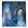 thumbnail image 3 of Ambesonne Fantasy Shower Curtain, Castle on Clouds Gothic, 69"Wx84"L, Dark Blue, 3 of 3