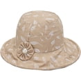 thumbnail image 6 of CoCopeaunts Summer Bucket Hat for Women White Pearl Decorated Beach Outdoor Travel Sunscreen Cotton Foldable Ladies Bucket Cap, 6 of 8