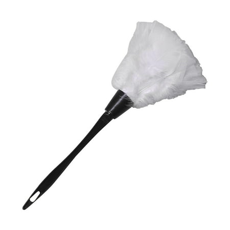 14 Inch Turkey Feather Duster – Lightweight Cleaning Brush for Home Office Furniture Blinds and Electronics (White)