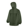 thumbnail image 2 of CFLVAEK Manteau de Pluie Léger pour Femmes Imperméable avec Capuchon Respirant à Fermeture Éclair Manteaux d'Extérieur Protection Solaire Manteau de Randonnée avec Poches Vert TG, 2 of 7