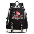 thumbnail image 2 of Flamingo-Patterned Large Capacity Casual Backpack with USB Charging Port - Perfect for Outdoor Travel!, 2 of 5