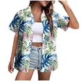thumbnail image 2 of MAIHAN Women's Summer Hawaiian Shirts Floral Short Sleeve Button Down Shirts Hawaii Tropical Beach Tops(White,M), 2 of 5